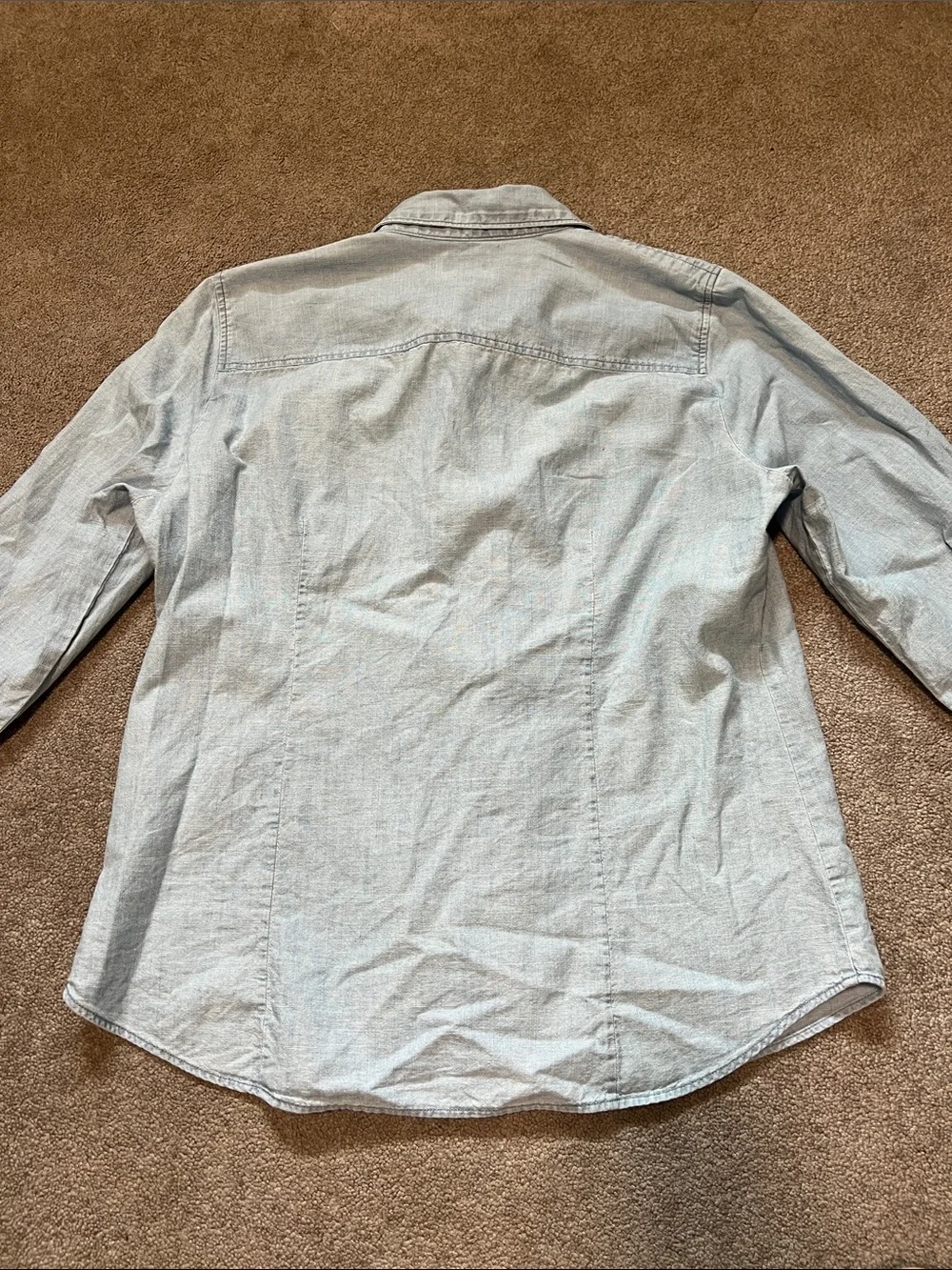 J. Crew Chambray Button Front Long Sleeve Shirt Size Large